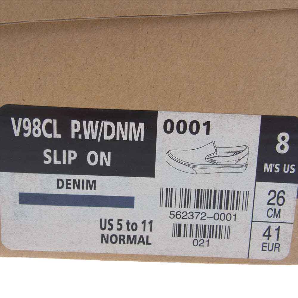 VANS バンズ 562372-0001 SLIP ON DENIM 98CL P.W/DNM デニム パッチワーク スリッポン スニーカー ブルー系 26.0cm【新古品】【未使用】【中古】
