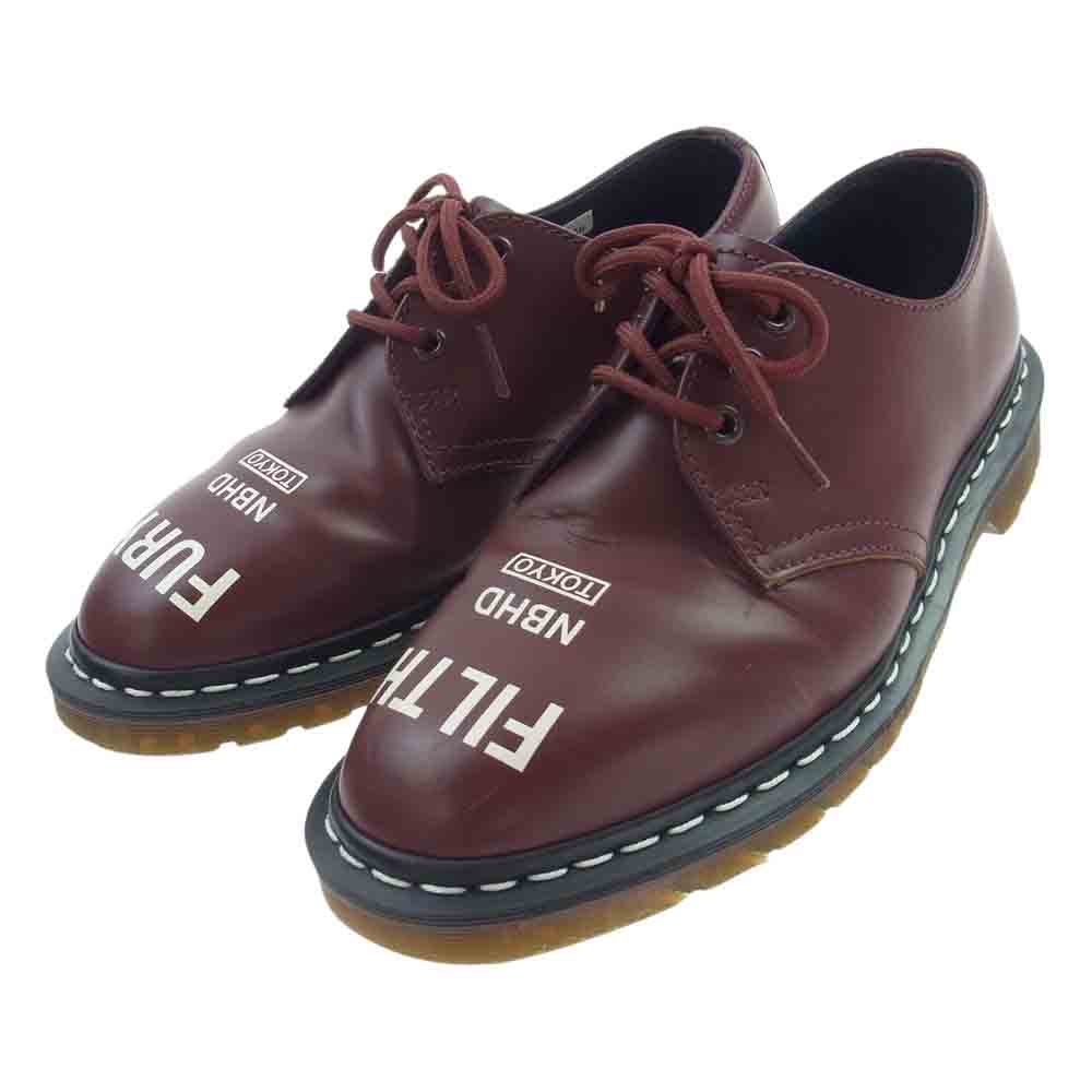 NEIGHBORHOOD ネイバーフッド 1461 NBHD 24225601 ×Dr Martens ドクターマーチン NHDM 3EYE CL-SHOES 3ホール レザー シューズ エンジ系 UK6【中古】