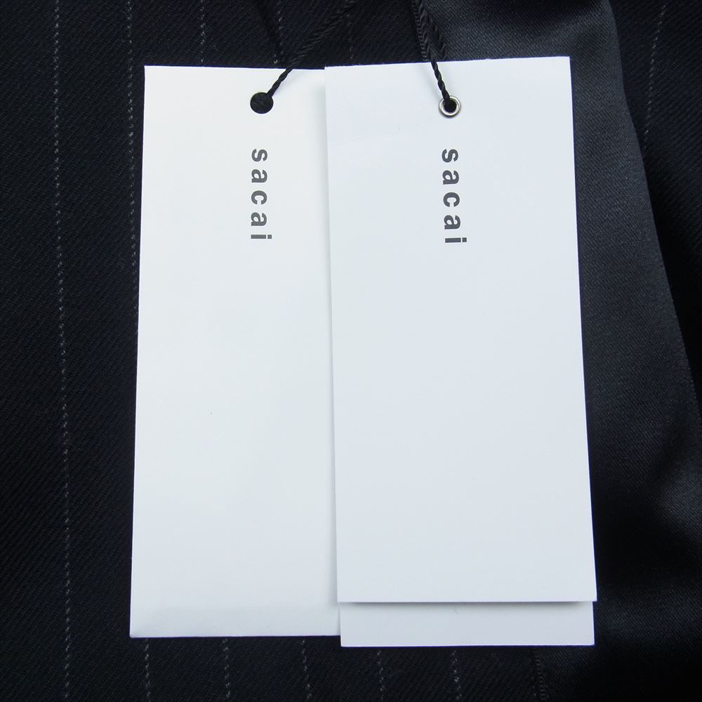 Sacai サカイ 23-06995 Women's Chalk Stripe Pants チョーク ストライプ スラックス トラウザー パンツ ブラック系 2【中古】