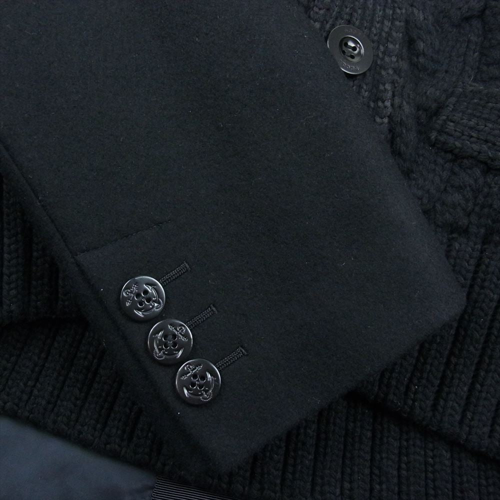 Sacai サカイ 23AW 23-06775 Wool Melton x Knit Cardigan ウール メルトン ニット カーディガン ドッキング ジャケット ブラック系 2【中古】