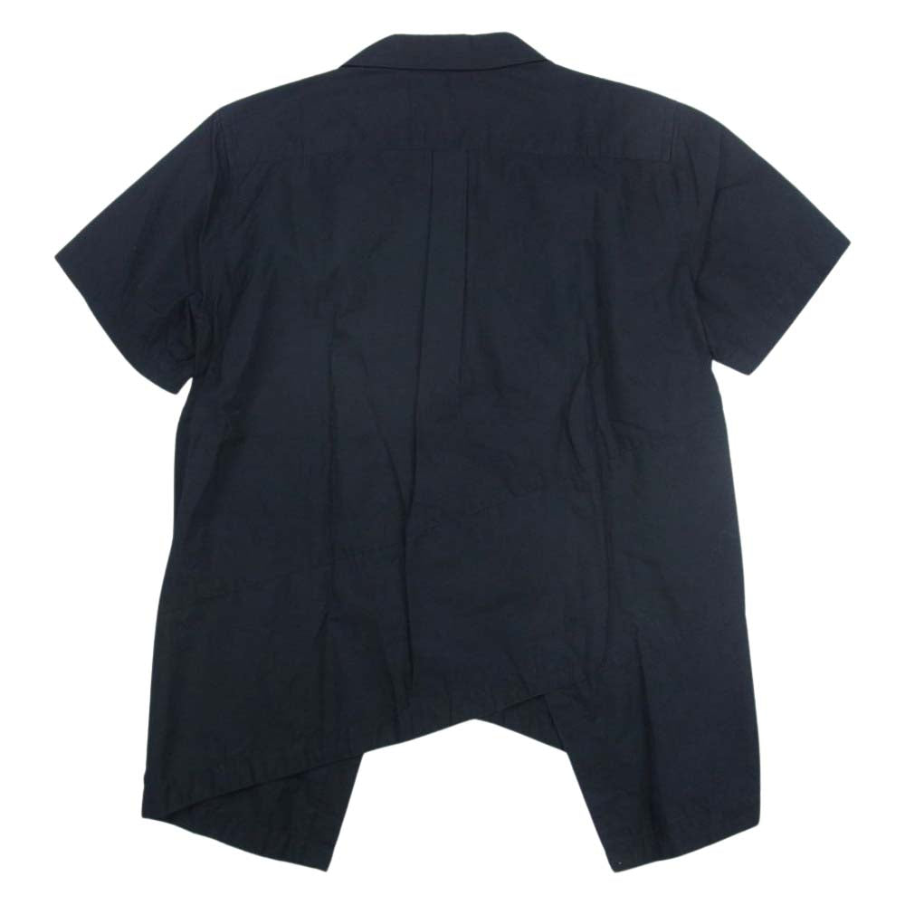 COMME des GARCONS コムデギャルソン 1Q-B002 アシンメトリー 丸襟 変形 半袖 シャツ ブラック系 S【中古】