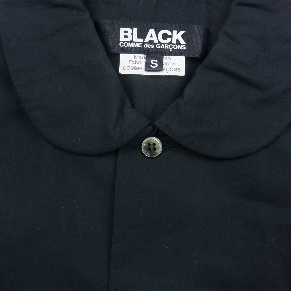 COMME des GARCONS コムデギャルソン 1Q-B002 アシンメトリー 丸襟 変形 半袖 シャツ ブラック系 S【中古】