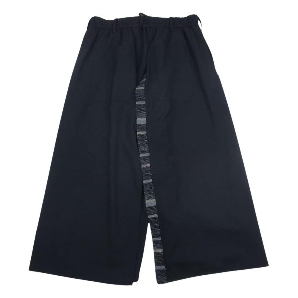 Yohji Yamamoto ヨウジヤマモト UM-P33-100 SYTE KUON Wool Tropical Saccora Sakiori Cover Pants サイト クオン 襤褸 ボロ切替 ウール パンツ ブラック系 3【中古】