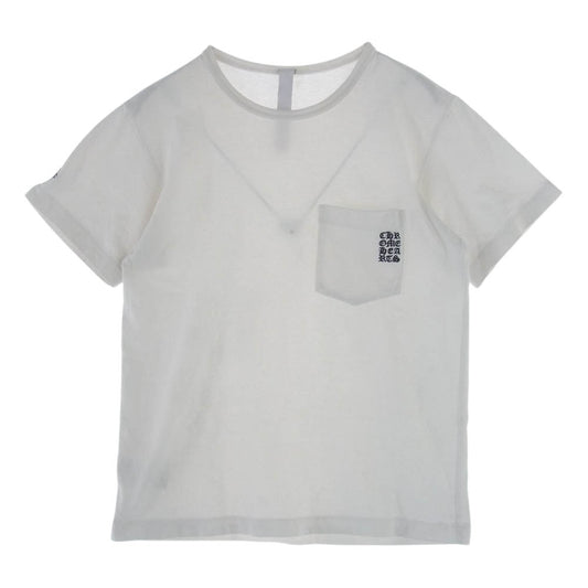 CHROME HEARTS クロムハーツ（原本無） 22SS 2212-304-6522 GRP Y NOT LIGHT WORK TEE ノット ライト ワーク ロゴ刺繍 ポケット 半袖 Tシャツ  ホワイト系 S【中古】