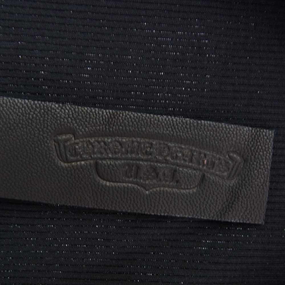 CHROME HEARTS クロムハーツ（原本無） ロゴ刺繍 クロップド サーマル カーディガン ブラック系 S【中古】