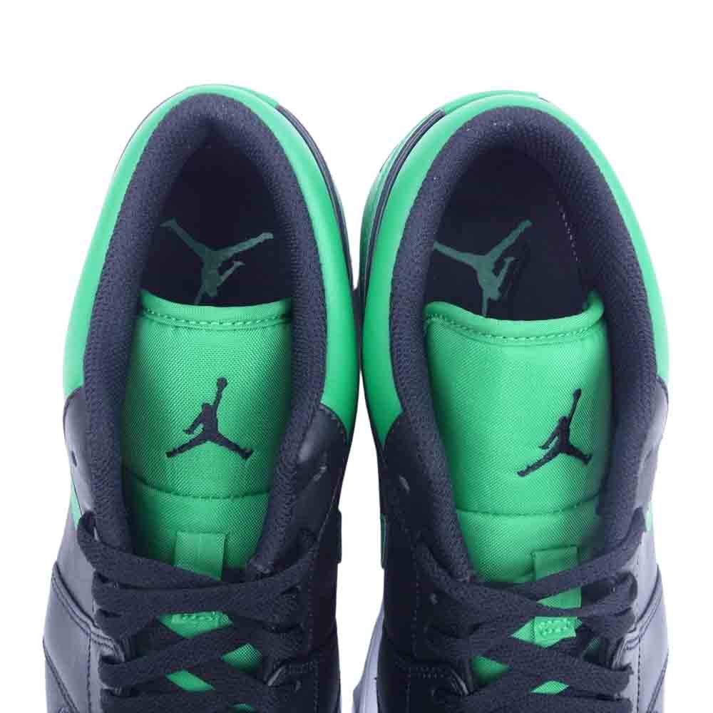 NIKE AIR JORDAN ナイキ ジョーダン 553558-065 1 Low Lucky Green 1 ロー ラッキー グリーン ローカット スニーカー ブラック系 グリーン系 27cm【極上美品】【中古】