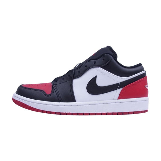 NIKE AIR JORDAN ナイキ ジョーダン 553558-161 1 Low Bred Toe ロー ブレッドトゥ ローカット スニーカー ブラック系 レッド系 27cm【極上美品】【中古】