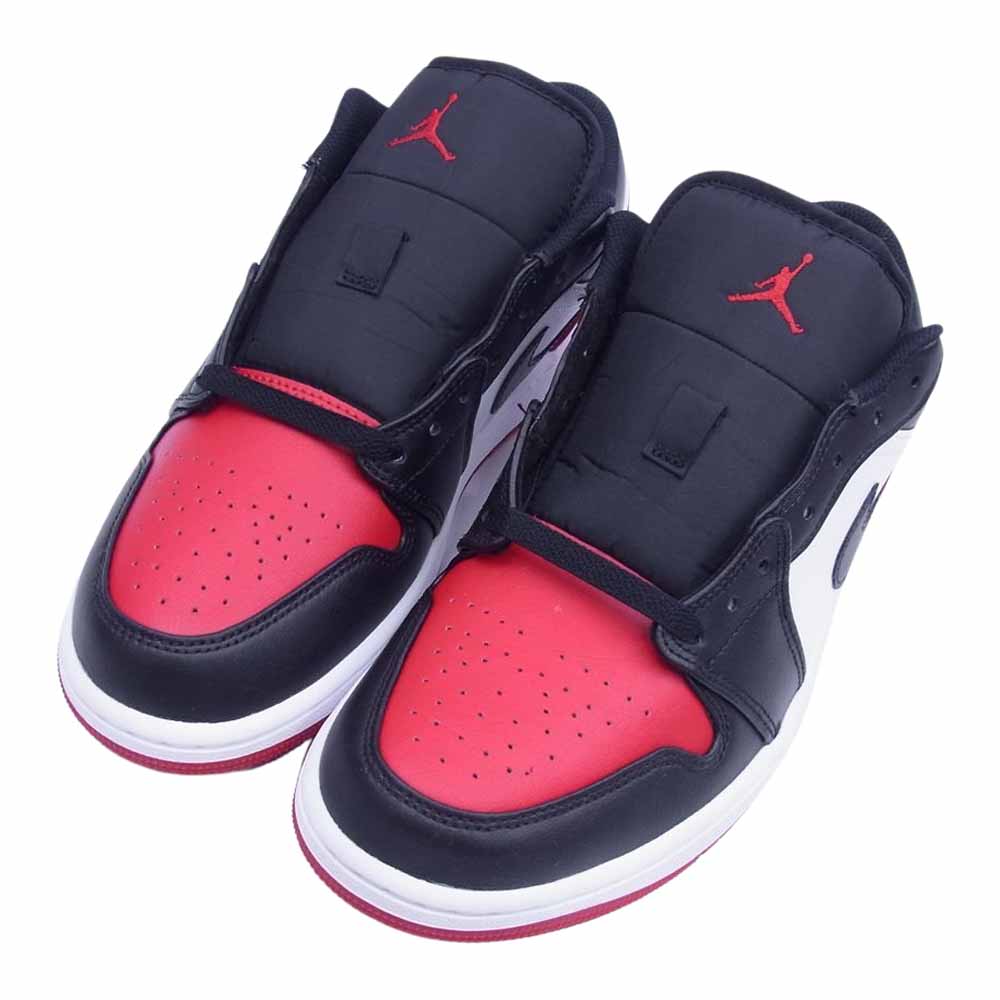 NIKE AIR JORDAN ナイキ ジョーダン 553558-161 1 Low Bred Toe ロー ブレッドトゥ ローカット スニーカー ブラック系 レッド系 27cm【極上美品】【中古】
