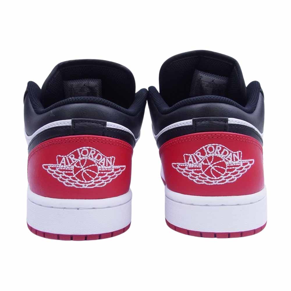 NIKE AIR JORDAN ナイキ ジョーダン 553558-161 1 Low Bred Toe ロー ブレッドトゥ ローカット スニーカー ブラック系 レッド系 27cm【極上美品】【中古】