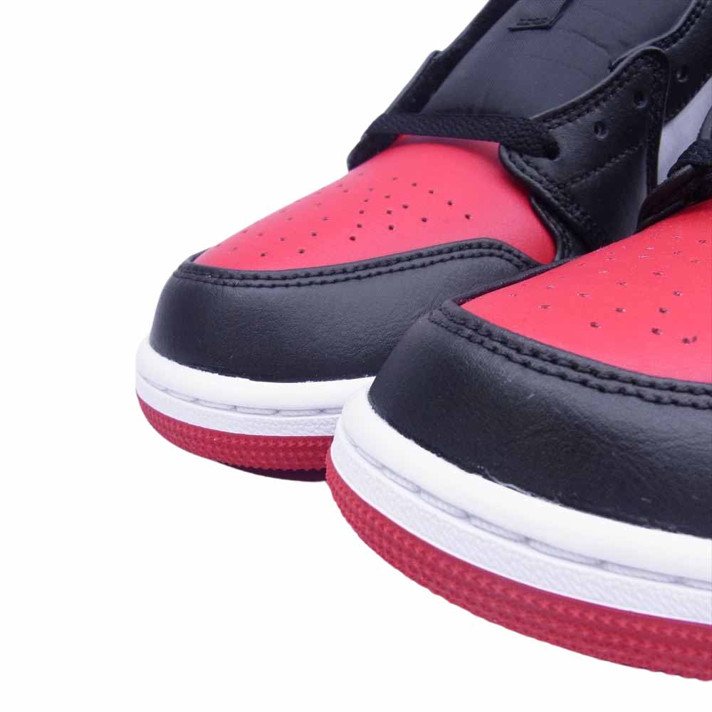 NIKE AIR JORDAN ナイキ ジョーダン 553558-161 1 Low Bred Toe ロー ブレッドトゥ ローカット スニーカー ブラック系 レッド系 27cm【極上美品】【中古】