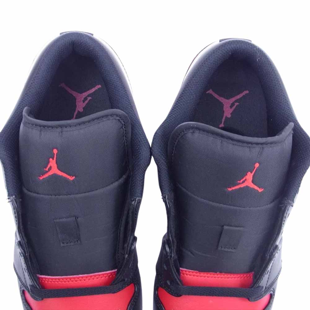 NIKE AIR JORDAN ナイキ ジョーダン 553558-161 1 Low Bred Toe ロー ブレッドトゥ ローカット スニーカー ブラック系 レッド系 27cm【極上美品】【中古】