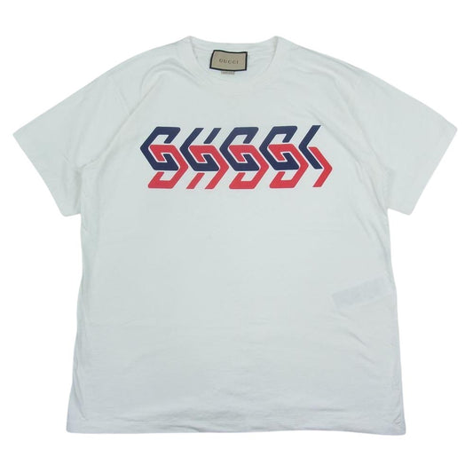 GUCCI グッチ 22SS 616036 XJDV9 MIRROR PRINT T-SHIRT SS ミラー プリント コットンジャージー Tシャツ ホワイト系 S【中古】