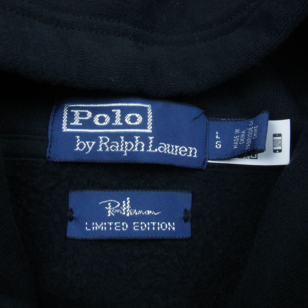 Ron Herman ロンハーマン 22AW × Polo Ralph Lauren Sweat Hoodie 710891321002 ポロ ラルフ ローレン スウェット シャツ ブラック  ブラック系 L【中古】