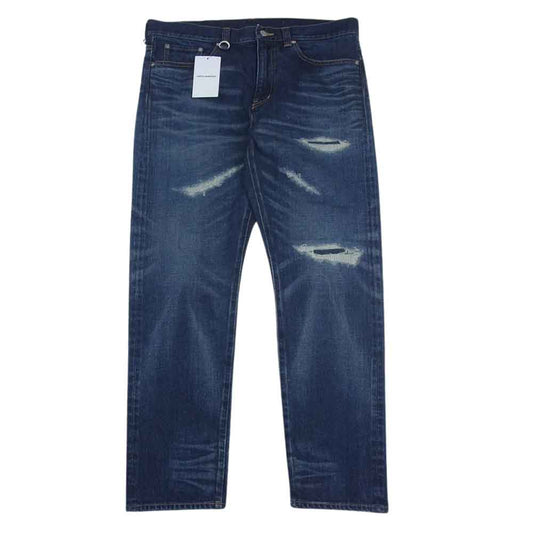 uniform experiment ユニフォームエクスペリメント UE-232006 × SOPH DAMAGED DENIM TAPERED PANTS ソフ ダメージ加工 デニム パンツ インディゴブルー系 3【極上美品】【中古】