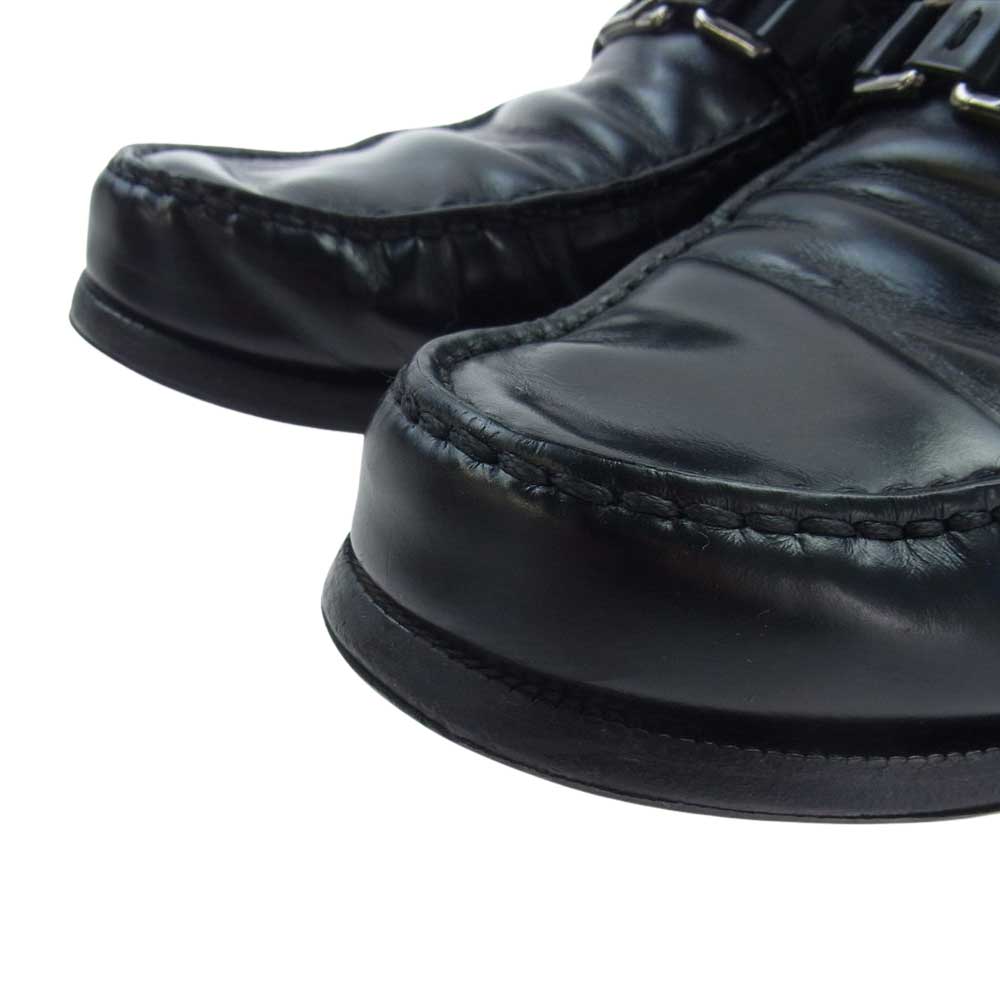 LOUIS VUITTON ルイ・ヴィトン LVバックル レザー ローファー ブラック系 9M【中古】