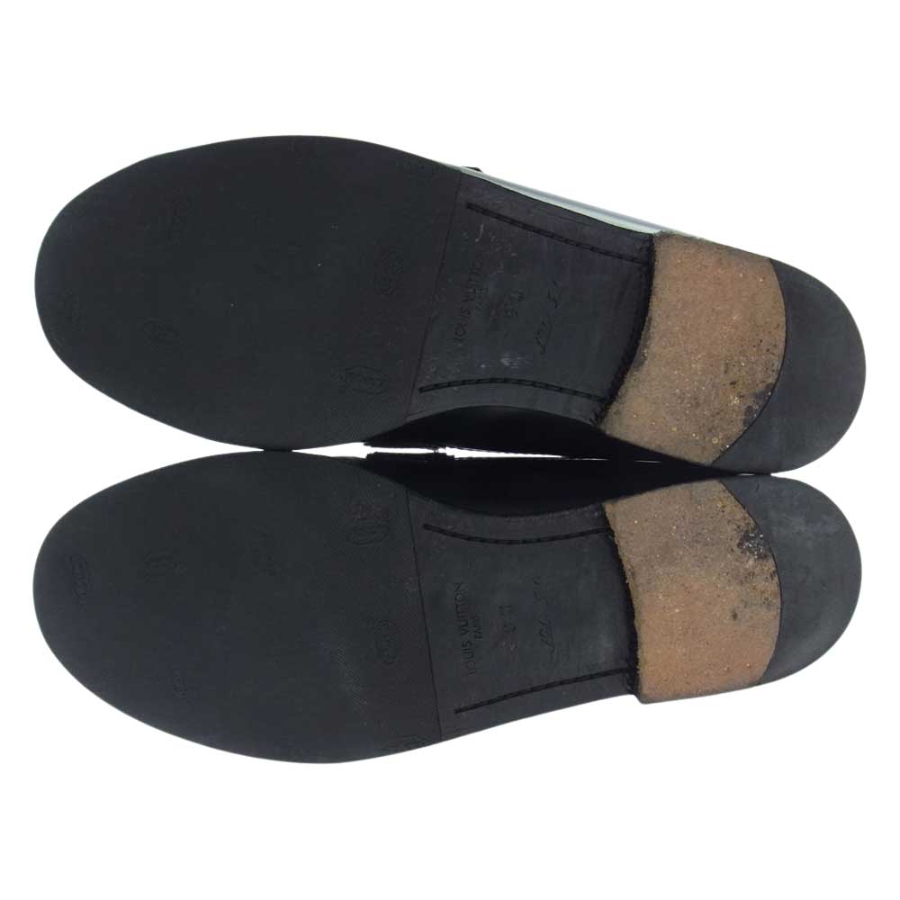 LOUIS VUITTON ルイ・ヴィトン LVバックル レザー ローファー ブラック系 9M【中古】