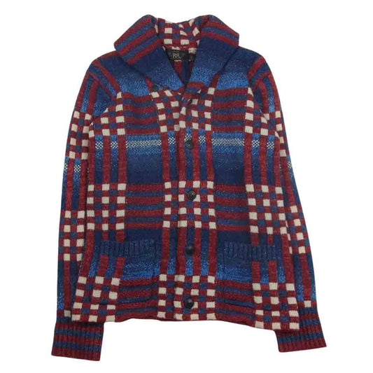 RRL ダブルアールエル ショールカラー 総柄 カーディガン マルチカラー系 XS【美品】【中古】