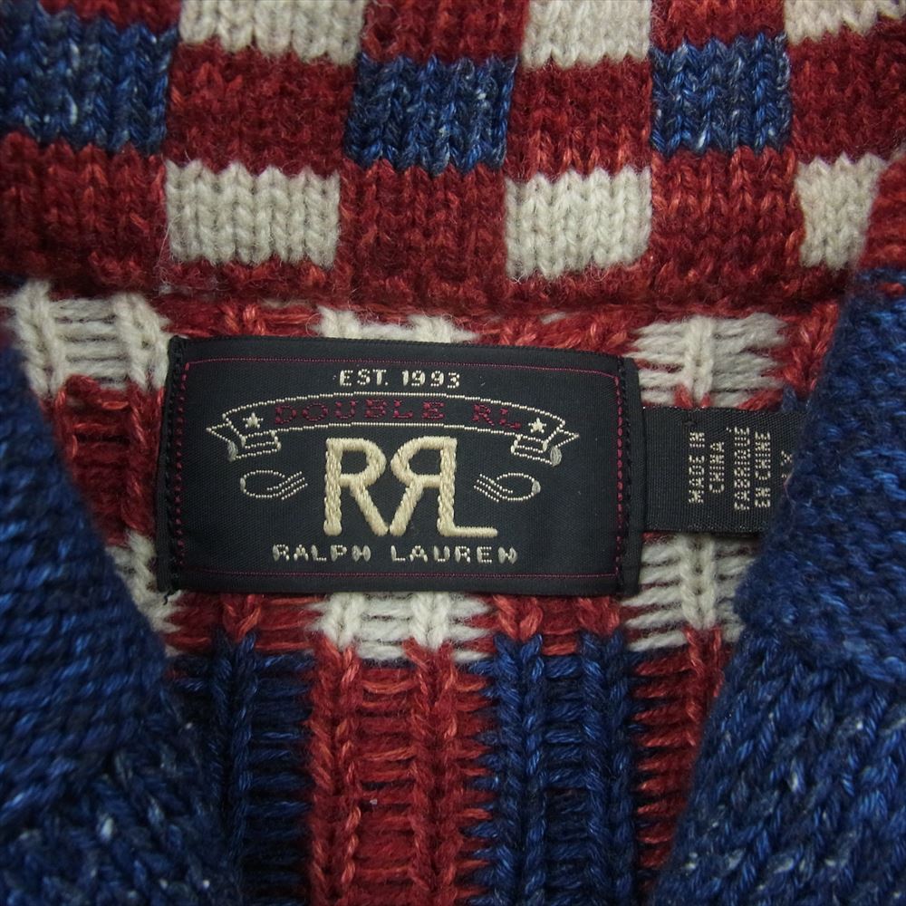 RRL ダブルアールエル ショールカラー 総柄 カーディガン マルチカラー系 XS【美品】【中古】