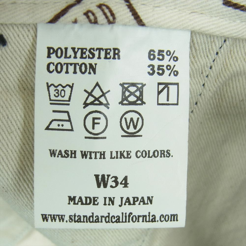 STANDARD CALIFORNIA スタンダードカリフォルニア Work Pants ワーク パンツ 日本製 ブラック系 W34【中古】