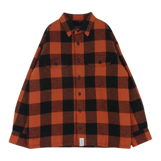 DESCENDANT ディセンダント 191TQDS-JKM02 CLAIRTON SHIRT JACKET 裏地キルティング バッファーロー チェック シャツ ジャケット オレンジ系 ブラック系 1【中古】