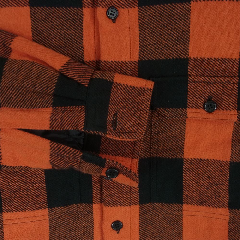DESCENDANT ディセンダント 191TQDS-JKM02 CLAIRTON SHIRT JACKET 裏地キルティング バッファーロー チェック シャツ ジャケット オレンジ系 ブラック系 1【中古】