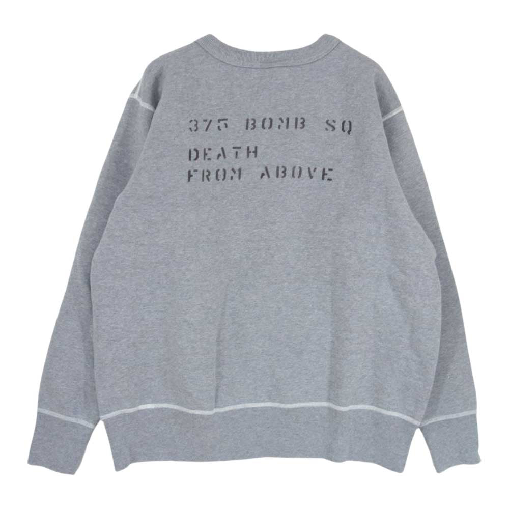 Buzz Rickson's バズリクソンズ 375th BOMB SQ スカル プリント スウェット グレー系 L【中古】