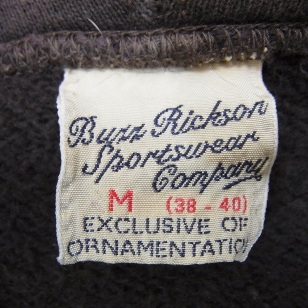 Buzz Rickson's バズリクソンズ LANGLEY AIRFORCE BASE VIRGINIA フルジップ スウェット フルジップ パーカ チャコール系 M【中古】
