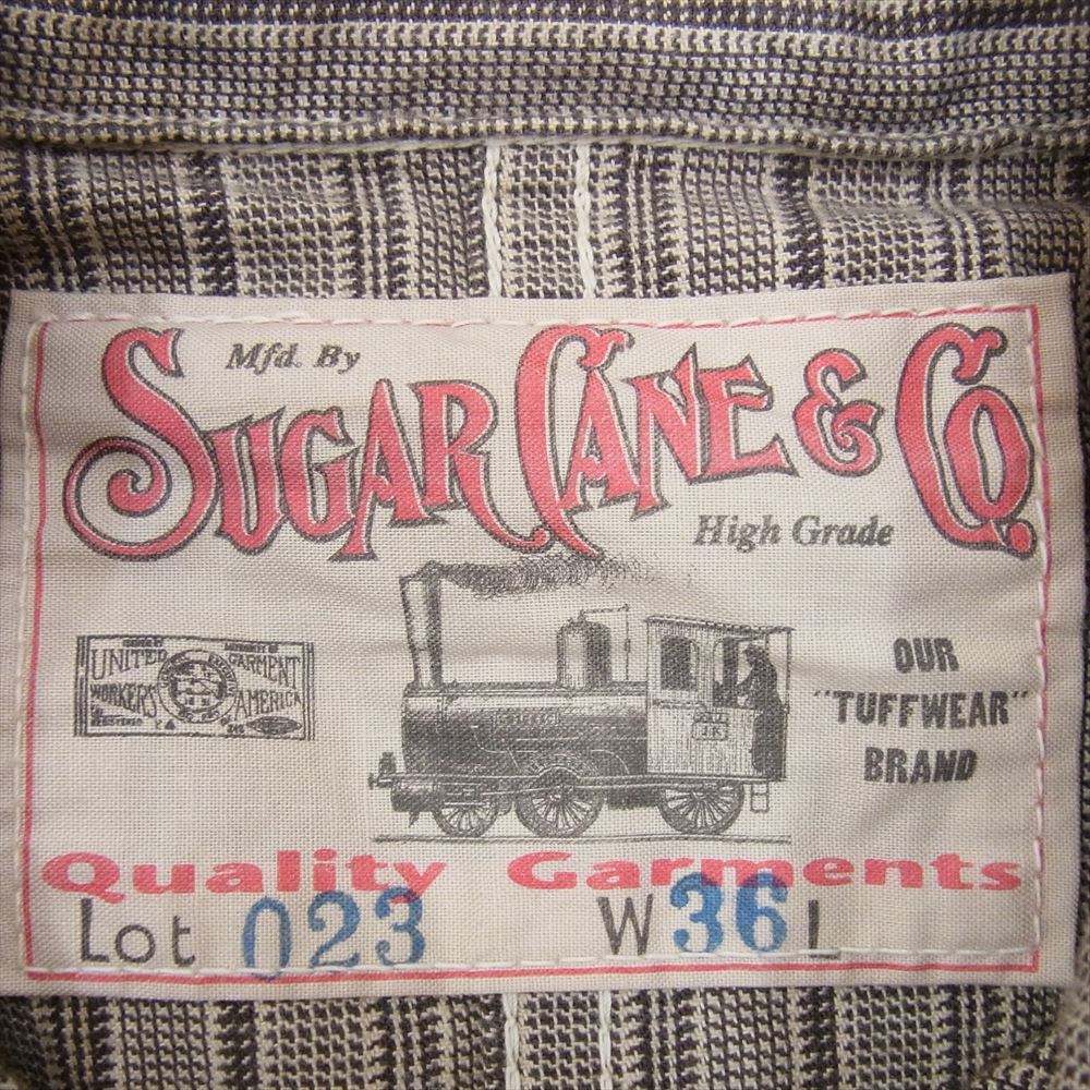 SUGAR CANE シュガーケーン SC13023 FICTION ROMANCE フィクションロマンス  6.5オンス グレーストライプ ワーク コート ジャケット グレー系 36【中古】