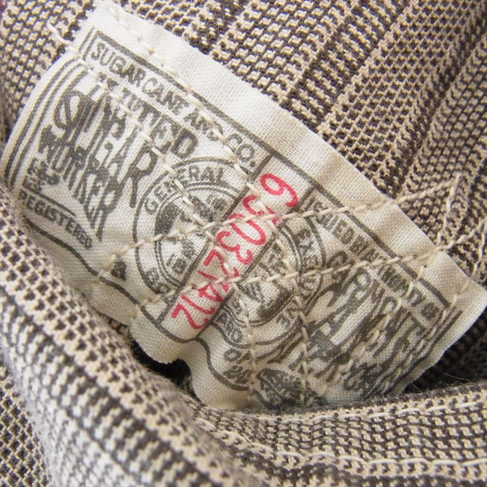 SUGAR CANE シュガーケーン SC13023 FICTION ROMANCE フィクションロマンス  6.5オンス グレーストライプ ワーク コート ジャケット グレー系 36【中古】