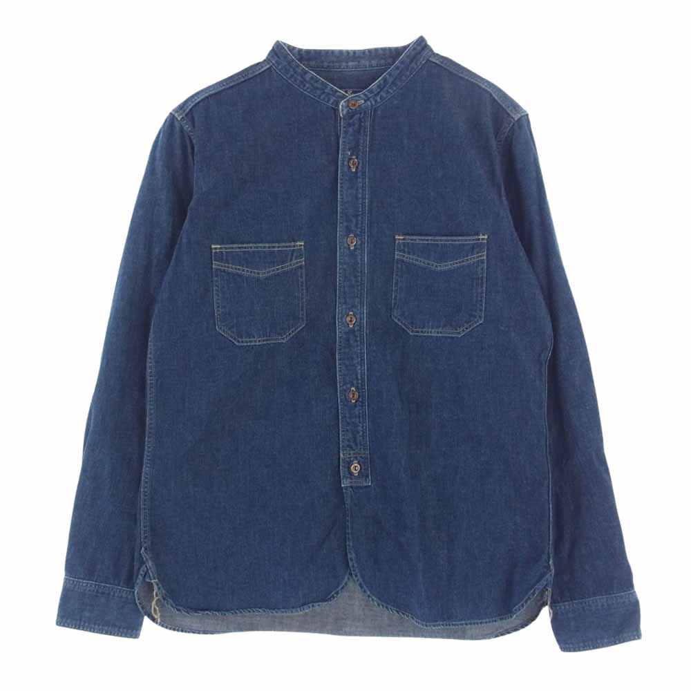 STUDIO D’ARTISAN ステュディオダルチザン SP-038 40th Heritage Denim Shirts ヘリテージ バンドカラー デニム シャツ インディゴブルー系 38【美品】【中古】