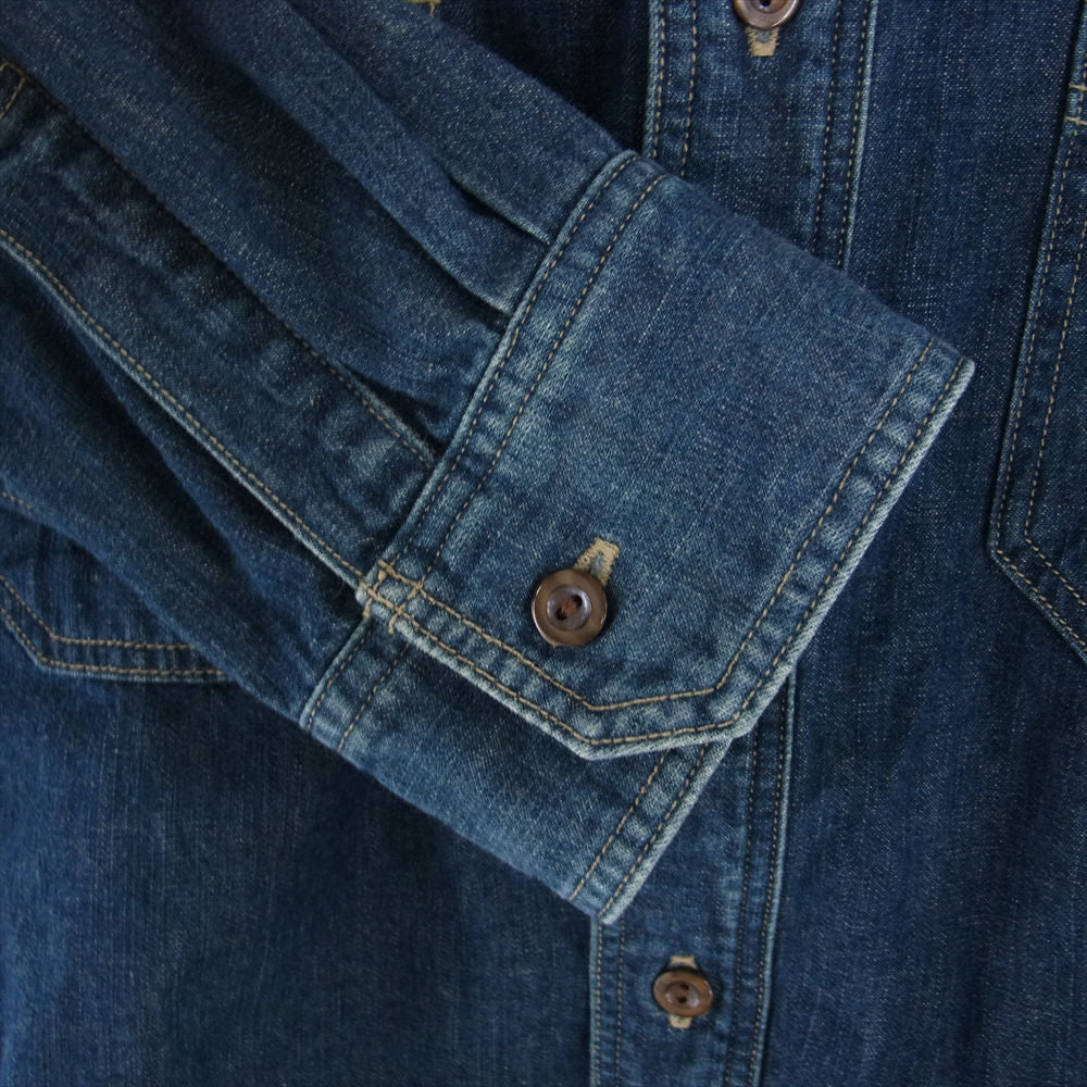 STUDIO D’ARTISAN ステュディオダルチザン SP-038 40th Heritage Denim Shirts ヘリテージ バンドカラー デニム シャツ インディゴブルー系 38【美品】【中古】