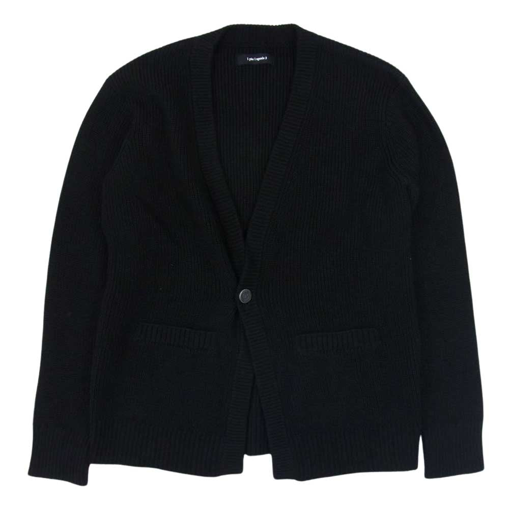 1piu1uguale3 ウノピュウノウグァーレトレ MRK224 WOL114 1B V-CARDIGAN Vネック ニット カーディガン ブラック系 III【中古】