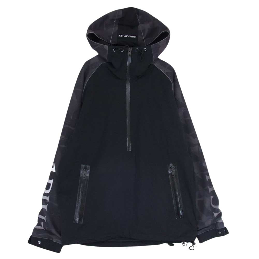 1piu1uguale3 ウノピュウノウグァーレトレ LS002 HC02 113 SPORT PULLOVER ANORAK PARKA スポーツ プルオーバー アノラック パーカー ジャケット ブラック系 IV【中古】