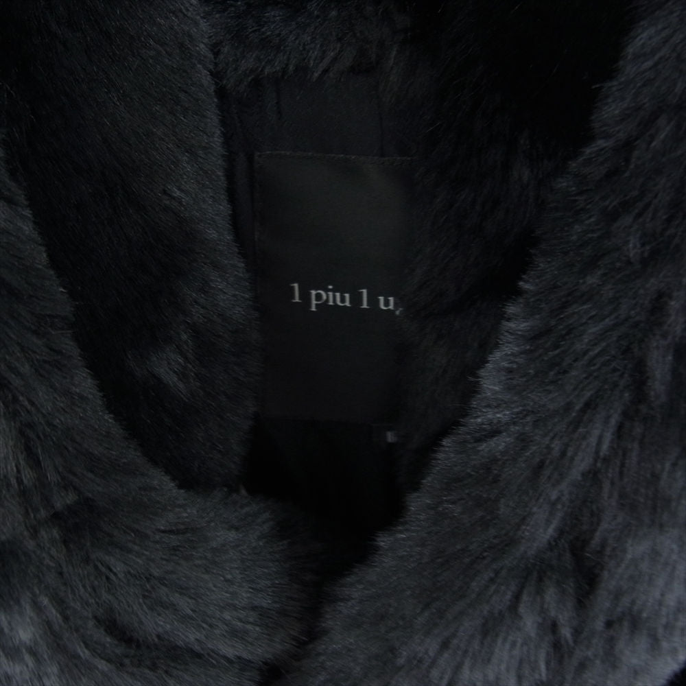 1piu1uguale3 ウノピュウノウグァーレトレ MRC137 ARN020 WRAP COAT フード ラップ ボア コート ブラック ブラック系 Ⅲ【中古】
