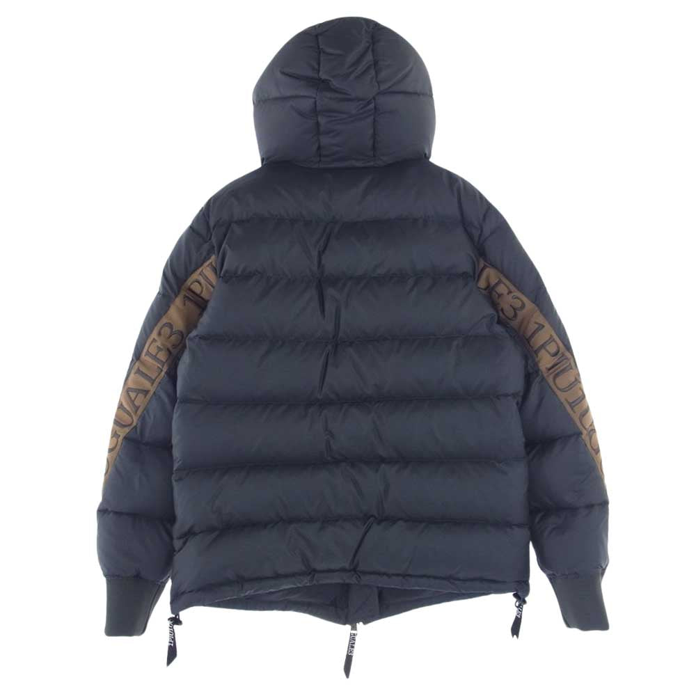 1piu1uguale3 ウノピュウノウグァーレトレ RONE204 PS02 HOODED DOWN JK 113 RIBBON TAPE  ツイスト リボンテープ ロゴ ダウンジャケット グレー系 Ⅳ【中古】