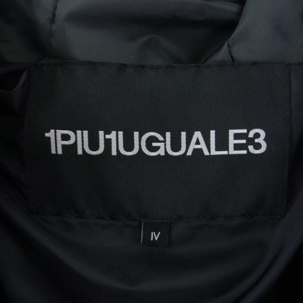 1piu1uguale3 ウノピュウノウグァーレトレ RONE204 PS02 HOODED DOWN JK 113 RIBBON TAPE  ツイスト リボンテープ ロゴ ダウンジャケット グレー系 Ⅳ【中古】