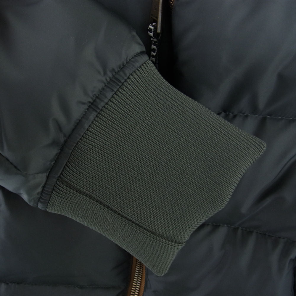 1piu1uguale3 ウノピュウノウグァーレトレ RONE204 PS02 HOODED DOWN JK 113 RIBBON TAPE  ツイスト リボンテープ ロゴ ダウンジャケット グレー系 Ⅳ【中古】