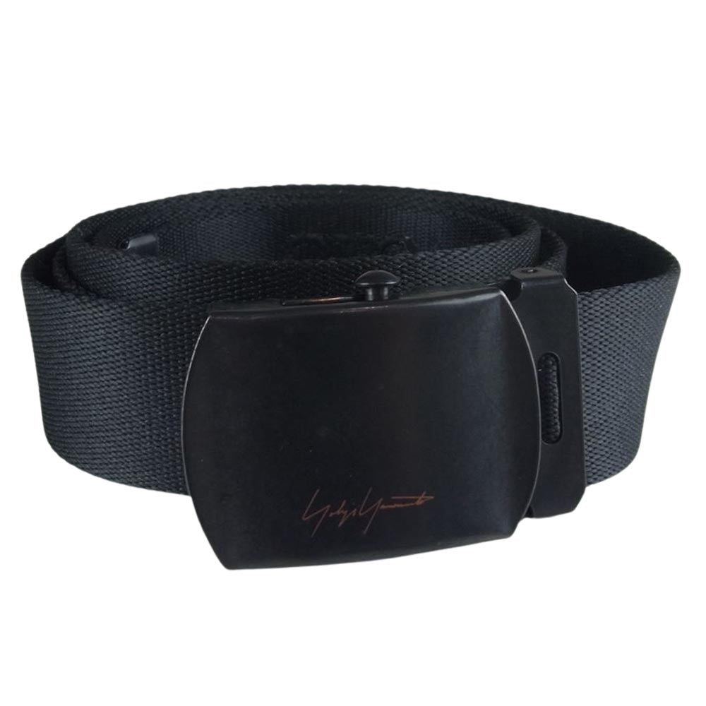 Yohji Yamamoto ヨウジヤマモト HV-F02-961-4-03 ロゴ刺繍 ベルト ブラック系【中古】