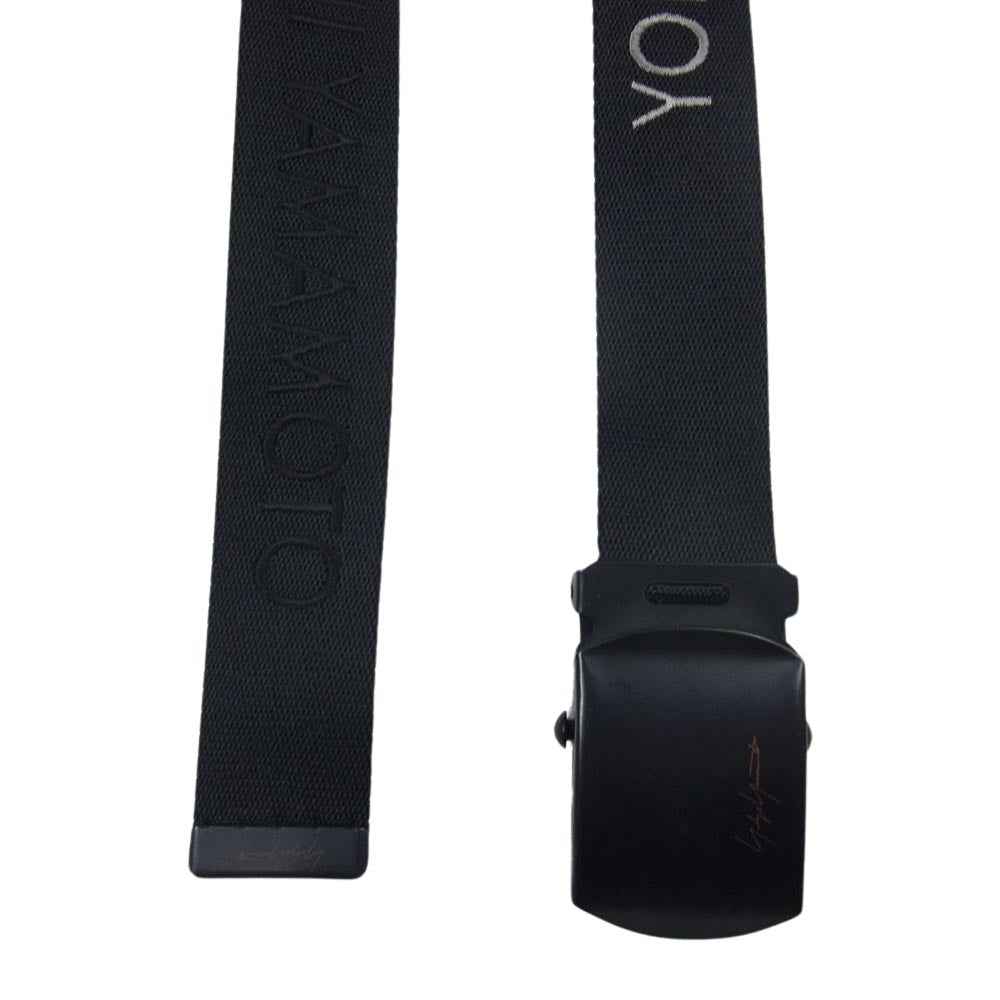 Yohji Yamamoto ヨウジヤマモト HV-F02-961-4-03 ロゴ刺繍 ベルト ブラック系【中古】