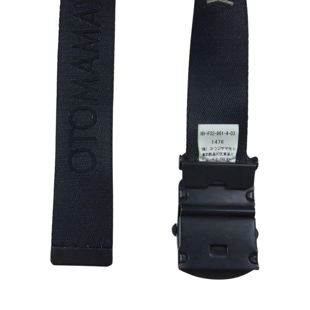 Yohji Yamamoto ヨウジヤマモト HV-F02-961-4-03 ロゴ刺繍 ベルト ブラック系【中古】