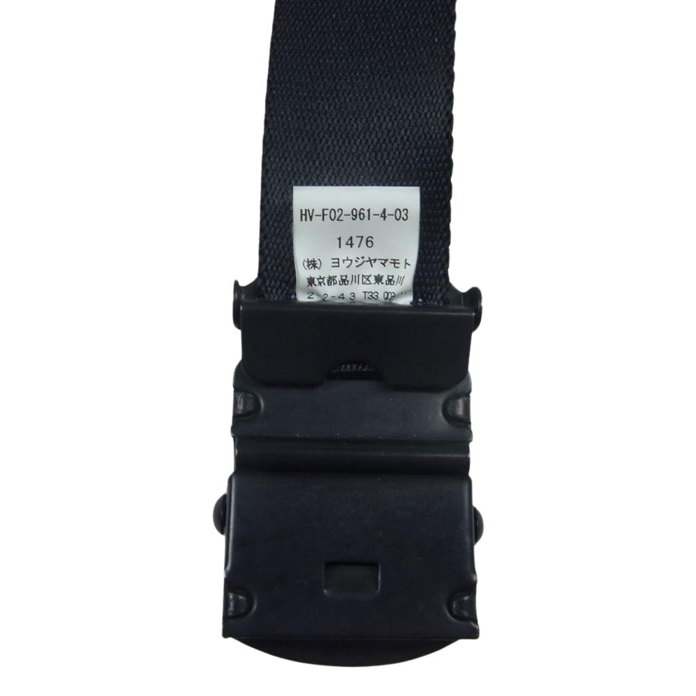 Yohji Yamamoto ヨウジヤマモト HV-F02-961-4-03 ロゴ刺繍 ベルト ブラック系【中古】