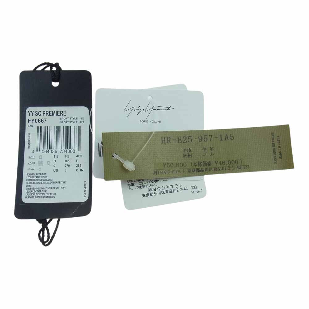 Y-3 Yohji Yamamoto ワイスリー ヨウジヤマモト FY0667 YY SC PREMIER ローカット スニーカー ブラック系 ホワイト系 27cm【中古】