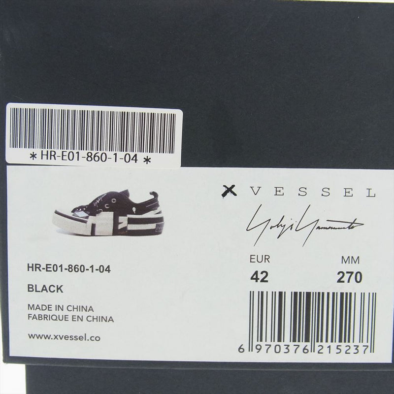 Yohji Yamamoto ヨウジヤマモト 20AW HR-E01-860-1-04 × XVESSEL ヴェセル レイヤード ロウトップ ローカット スニーカー ブラック系 ホワイト系 42【中古】