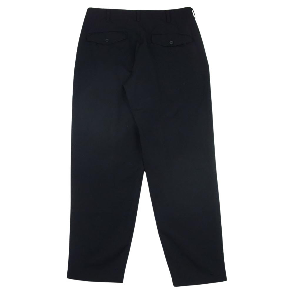 Yohji Yamamoto POUR HOMME ヨウジヤマモトプールオム 21AW HX-P17-100 シワギャバ ウールギャバジン 2タック スラックス パンツ ブラック系 2【中古】