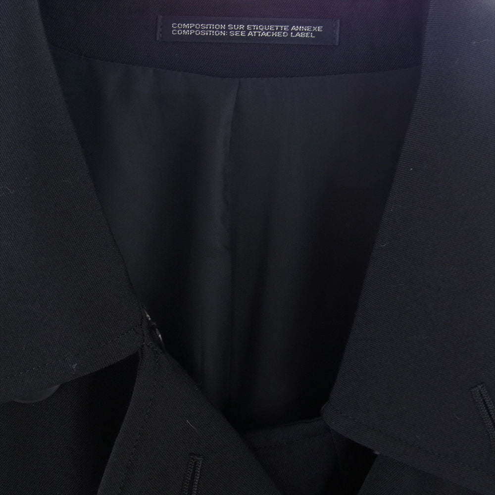 Yohji Yamamoto POUR HOMME ヨウジヤマモトプールオム 19SS HC-J31-100 ウールギャバジン ナポレオン コート ブラック系 2【美品】【中古】