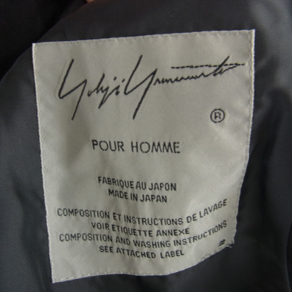Yohji Yamamoto POUR HOMME ヨウジヤマモトプールオム 19SS HC-J31-100 ウールギャバジン ナポレオン コート ブラック系 2【美品】【中古】