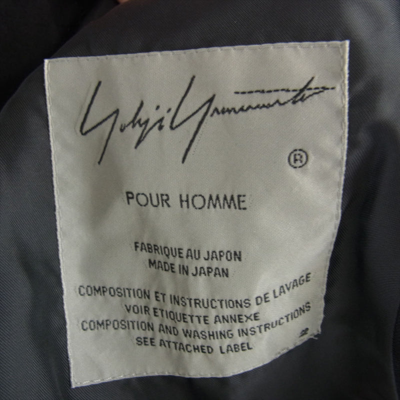 Yohji Yamamoto POUR HOMME ヨウジヤマモトプールオム 19SS HC-J31-100 ウールギャバジン ナポレオン コート ブラック系 2【美品】【中古】