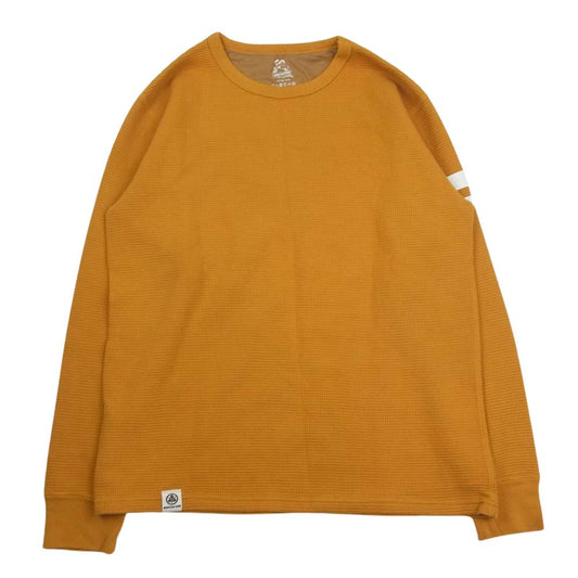 MOMOTARO JEANS 桃太郎ジーンズ 袖ライン サーマル カットソー ワッフル 長袖 Tシャツ イエロー系 XL【中古】