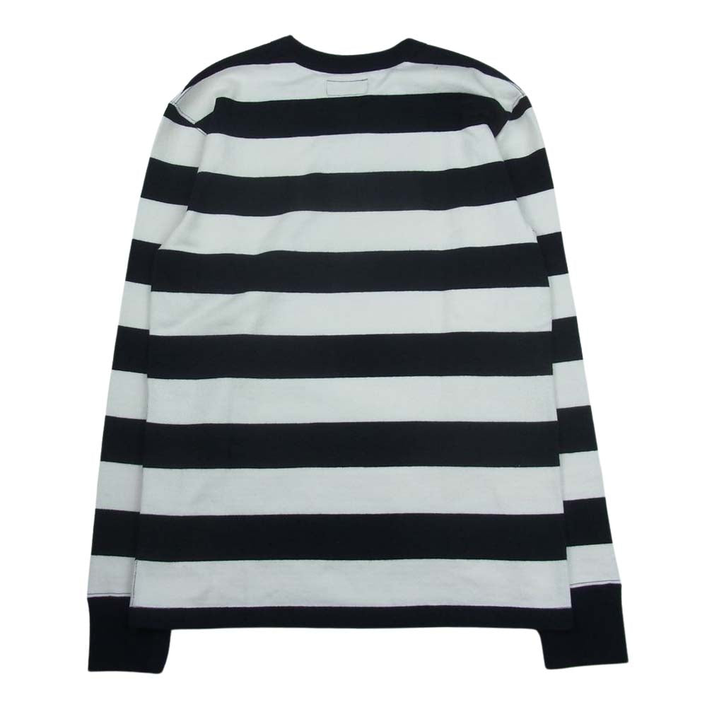 IRON HEART アイアンハート ヘビーウェイト ビッグボーダー 長袖 Tシャツ 白黒 ブラック系 ホワイト系 M【中古】