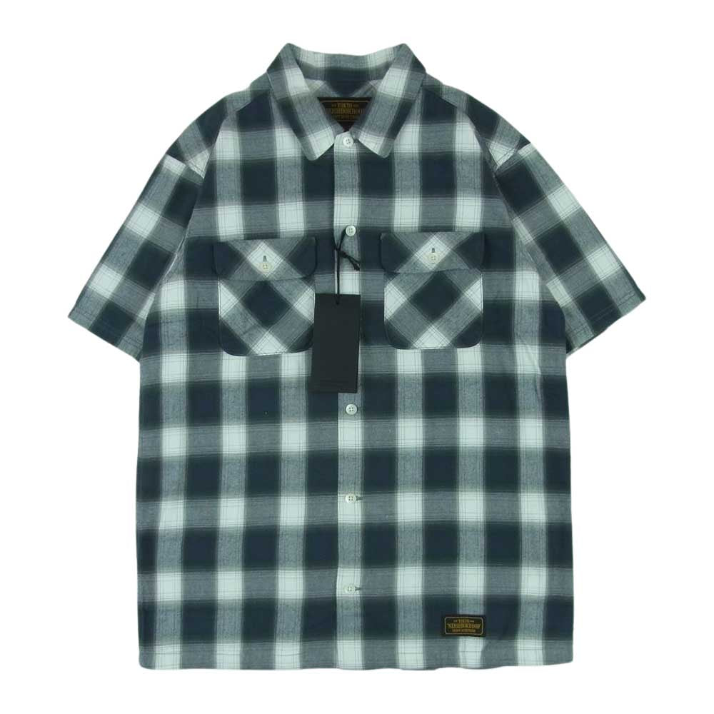 NEIGHBORHOOD ネイバーフッド 20SS 201ARNH-SHM04 B&C C SHIRT SS チェック 半袖 シャツ コットン 日本製 グレー系 M【中古】